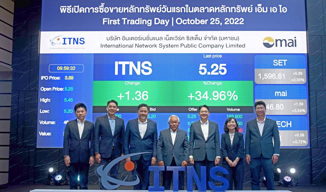 ITNS มาตามนัด!! เปิดเทรดวันแรกทะยาน 34.96% 