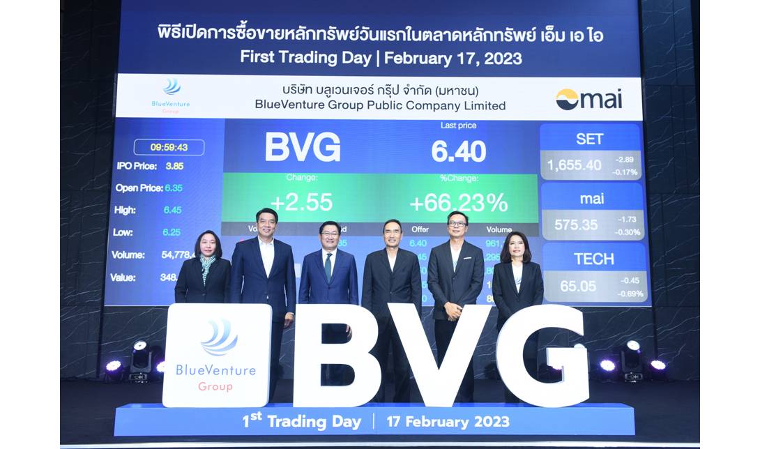 BVG เริ่มซื้อขายในตลาดหลักทรัพย์ เอ็ม เอ ไอ วันแรก
