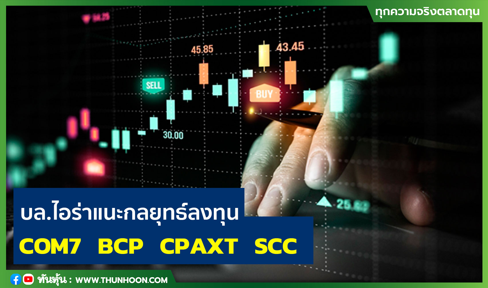  บล.ไอร่าแนะกลยุทธ์ลงทุน  COM7  BCP   CPAXT  SCC 
