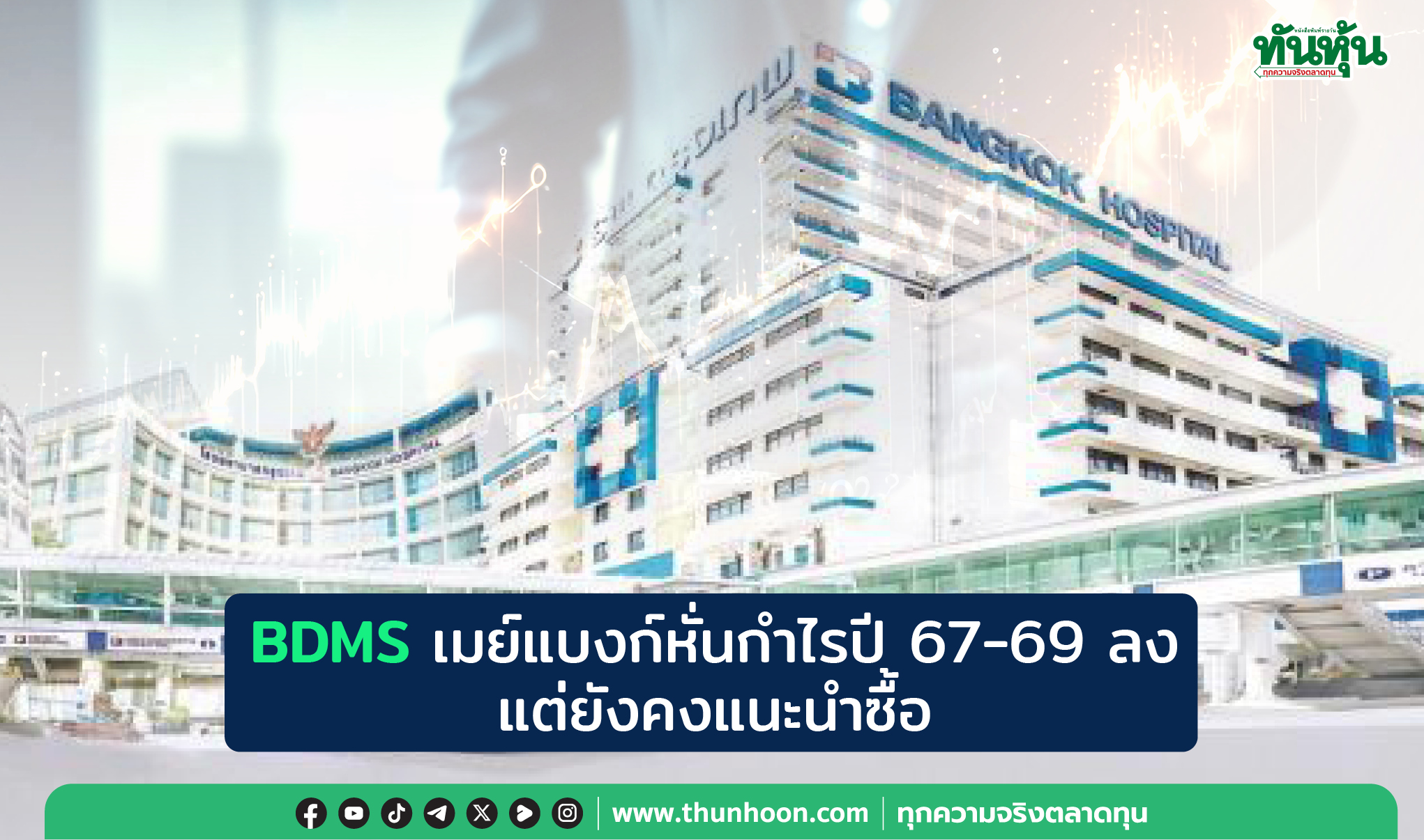 BDMS เมย์แบงก์หั่นกำไรปี 67-69 ลง แต่ยังคงแนะนำซื้อ 