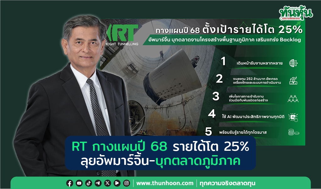 RTกางแผนปี68รายได้โต25% ลุยอัพมาร์จิ้น-บุกตลาดภูมิภาค