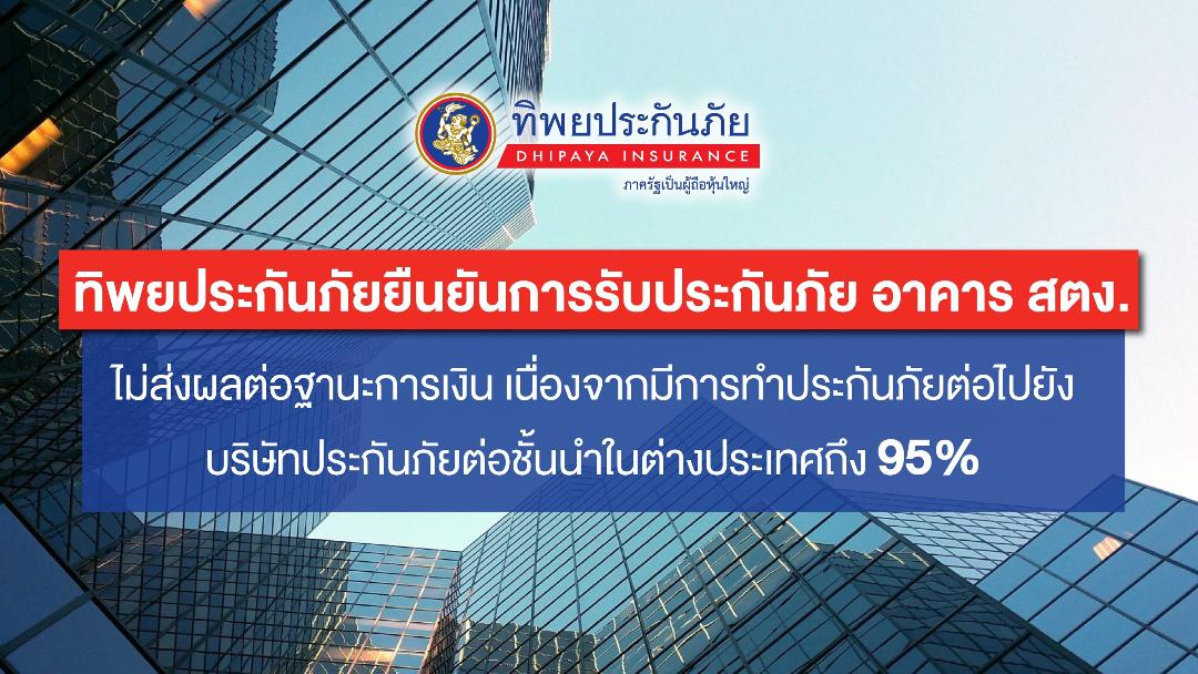 ทิพยประกันภัยยืนยันการรับประกันภัย อาคาร สตง. ไม่ส่งผลต่อฐานะการเงิน 
