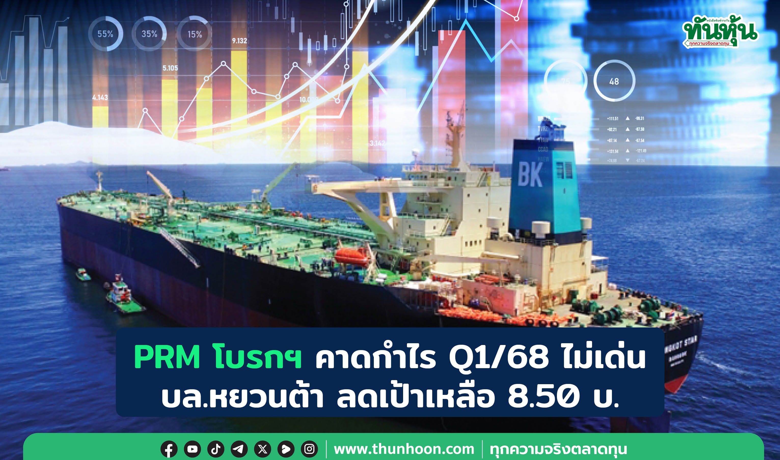 PRM โบรกฯ คาดกำไร Q1/68 ไม่เด่น บล.หยวนต้าลดเป้าเหลือ 8.50 บ.