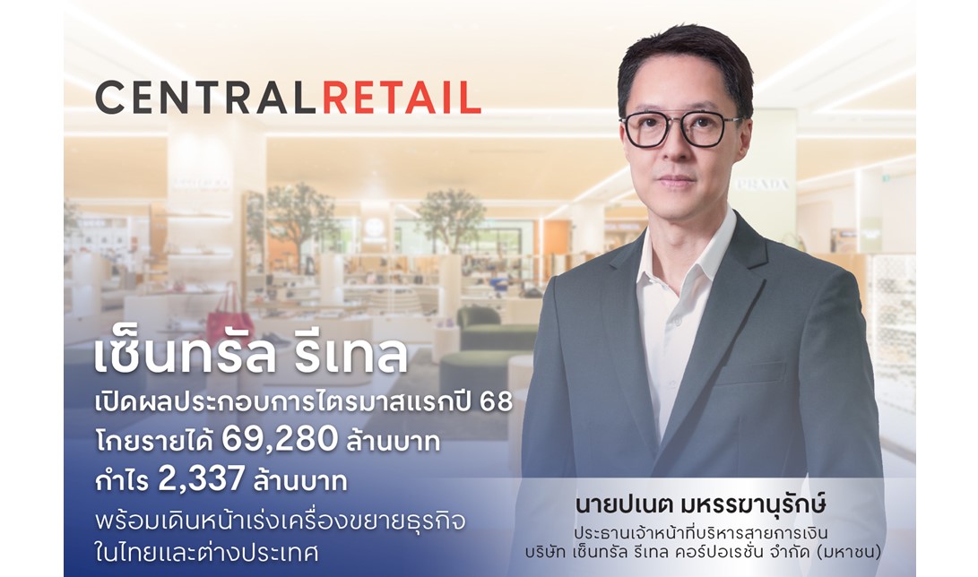 "CRC" เปิดงบ Q1/68 กำไร 2,337 ลบ. เดินหน้าขยายธุรกิจในไทย-ตปท.