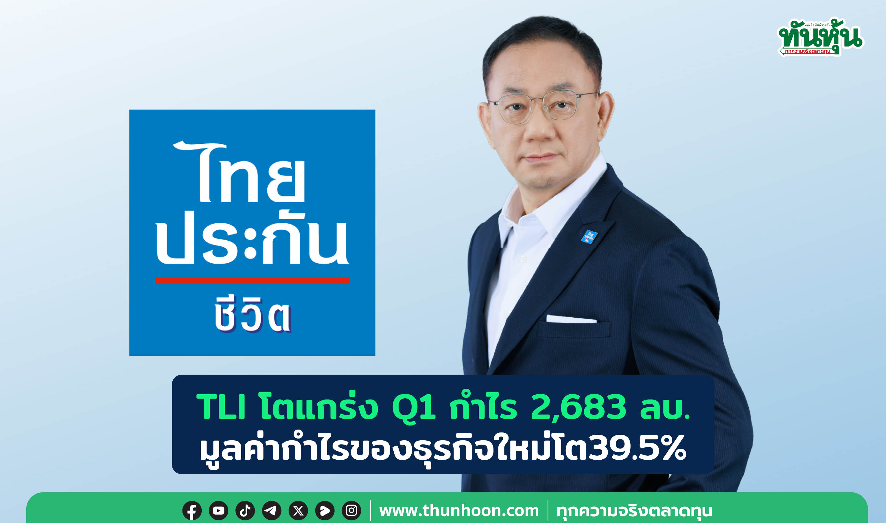 TLIโตแกร่งQ1กำไร2,683ลบ. มูลค่ากำไรของธุรกิจใหม่โต39.5%
