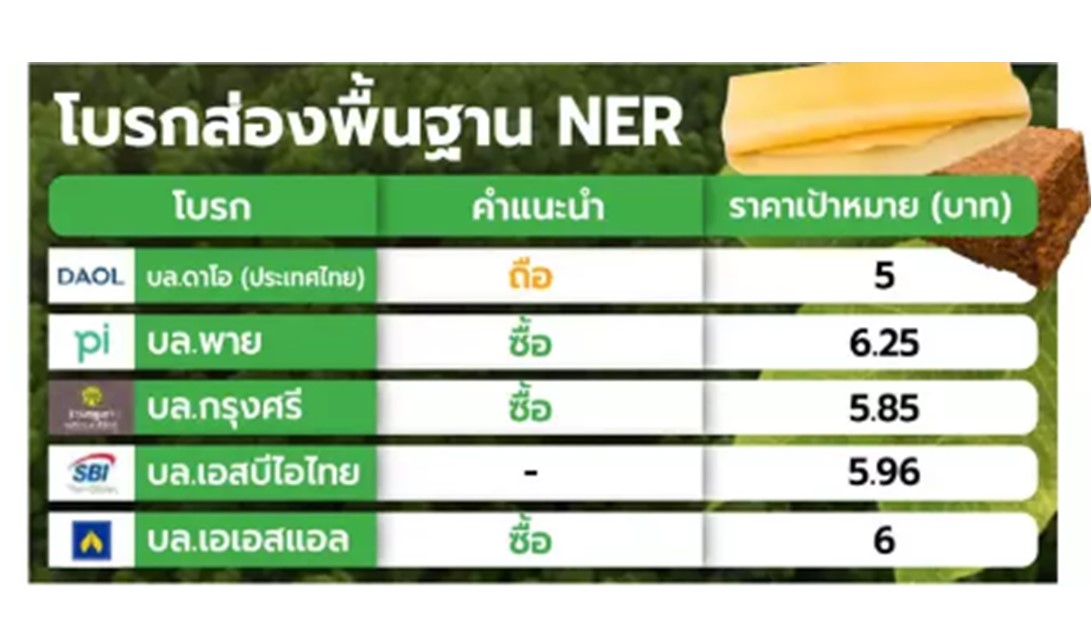 NER ตุนยอดขาย 4 แสนล้าน โบรกเคาะพื้นฐาน 6.25 บาท