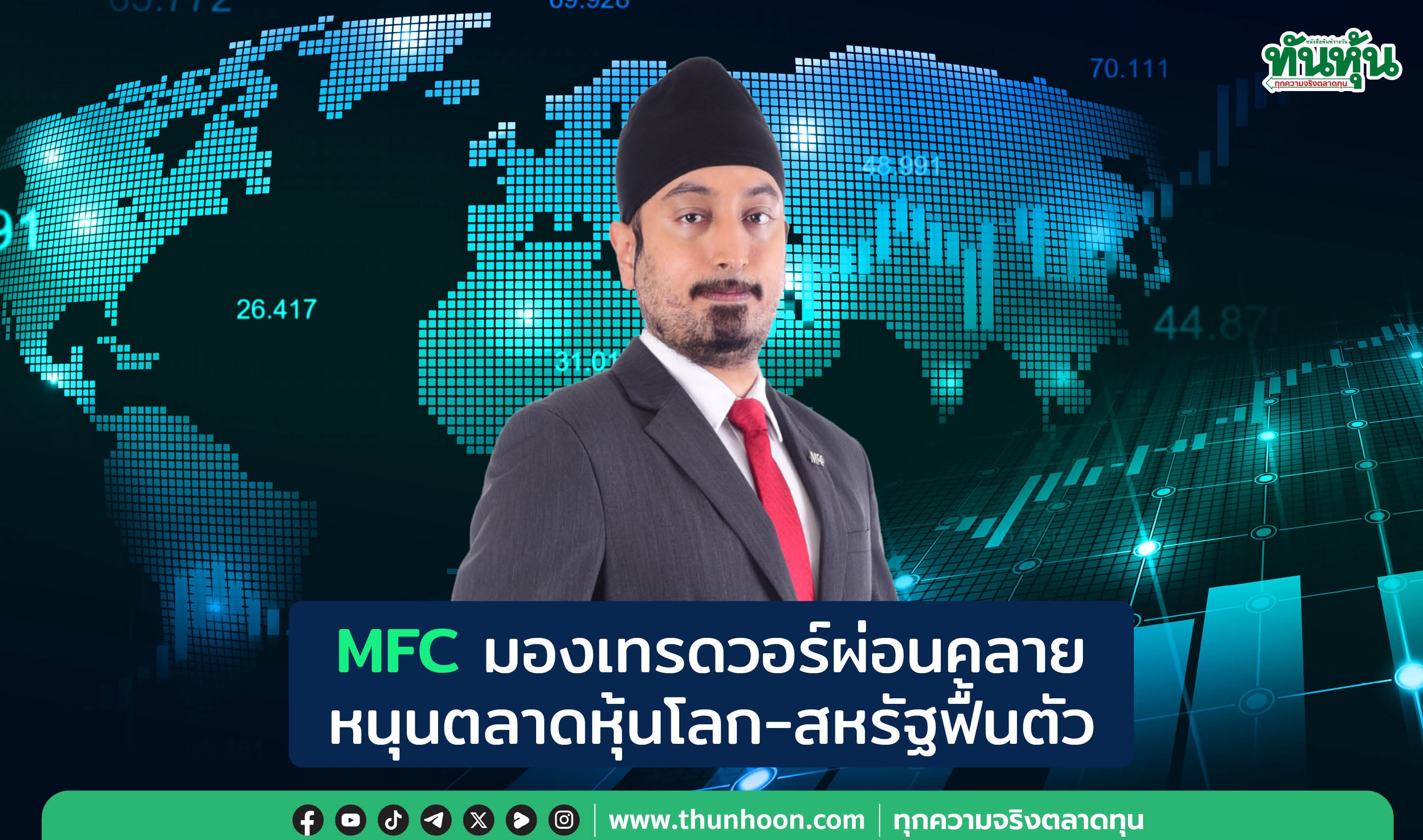 MFCมองเทรดวอร์ผ่อนคลาย หนุนตลาดหุ้นโลก-สหรัฐฟื้นตัว