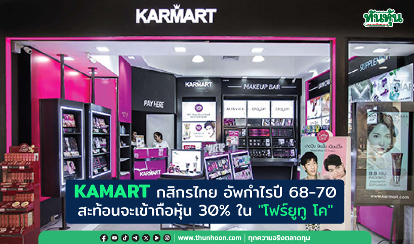 KAMART กสิกรไทย อัพกำไรปี 68-70 สะท้อนจะเข้าถือหุ้น 30% ใน"โฟร์ยูทู โค" 