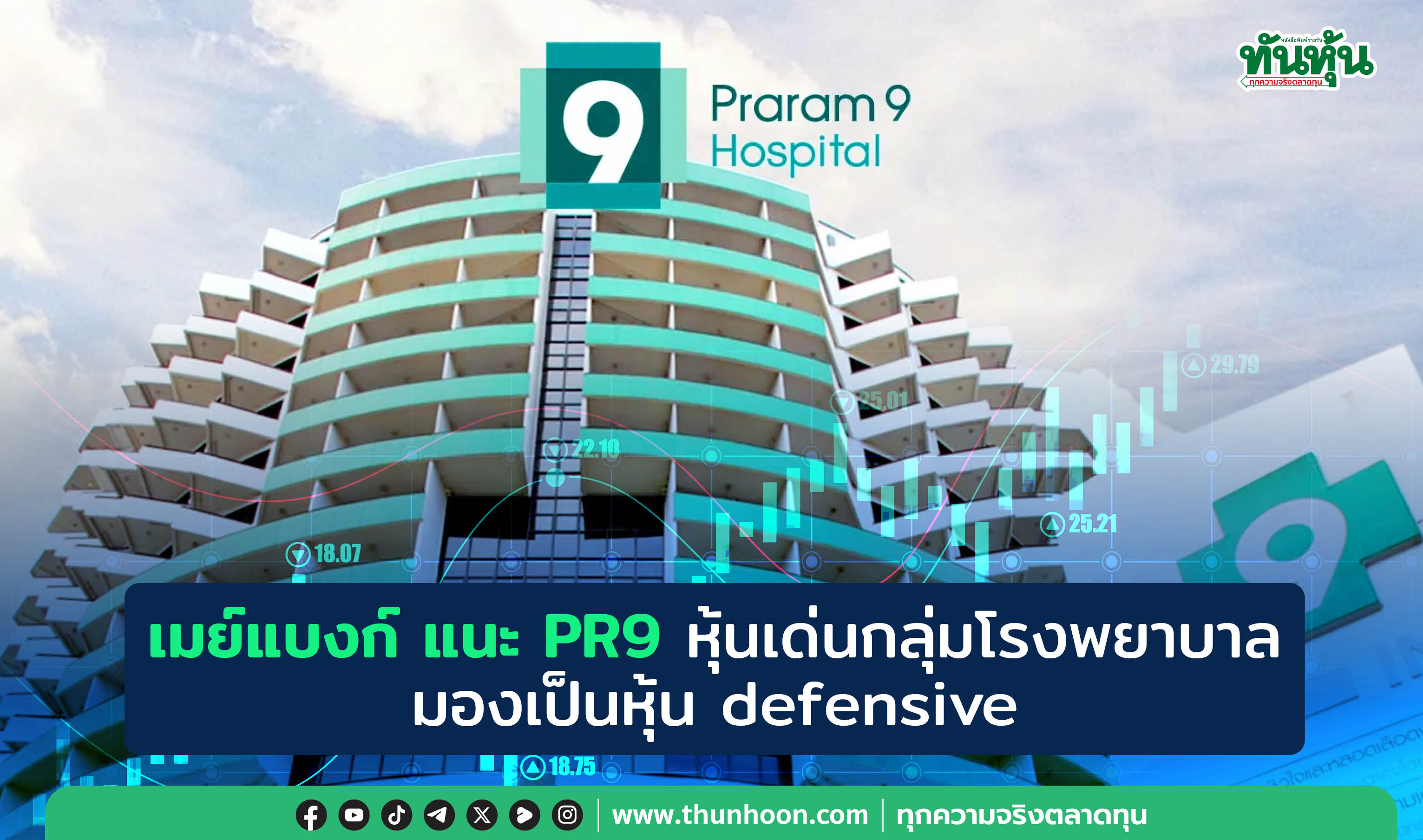 เมย์แบงก์ แนะ PR9 หุ้นเด่นกลุ่มโรงพยาบาล มองเป็นหุ้น Defensive 