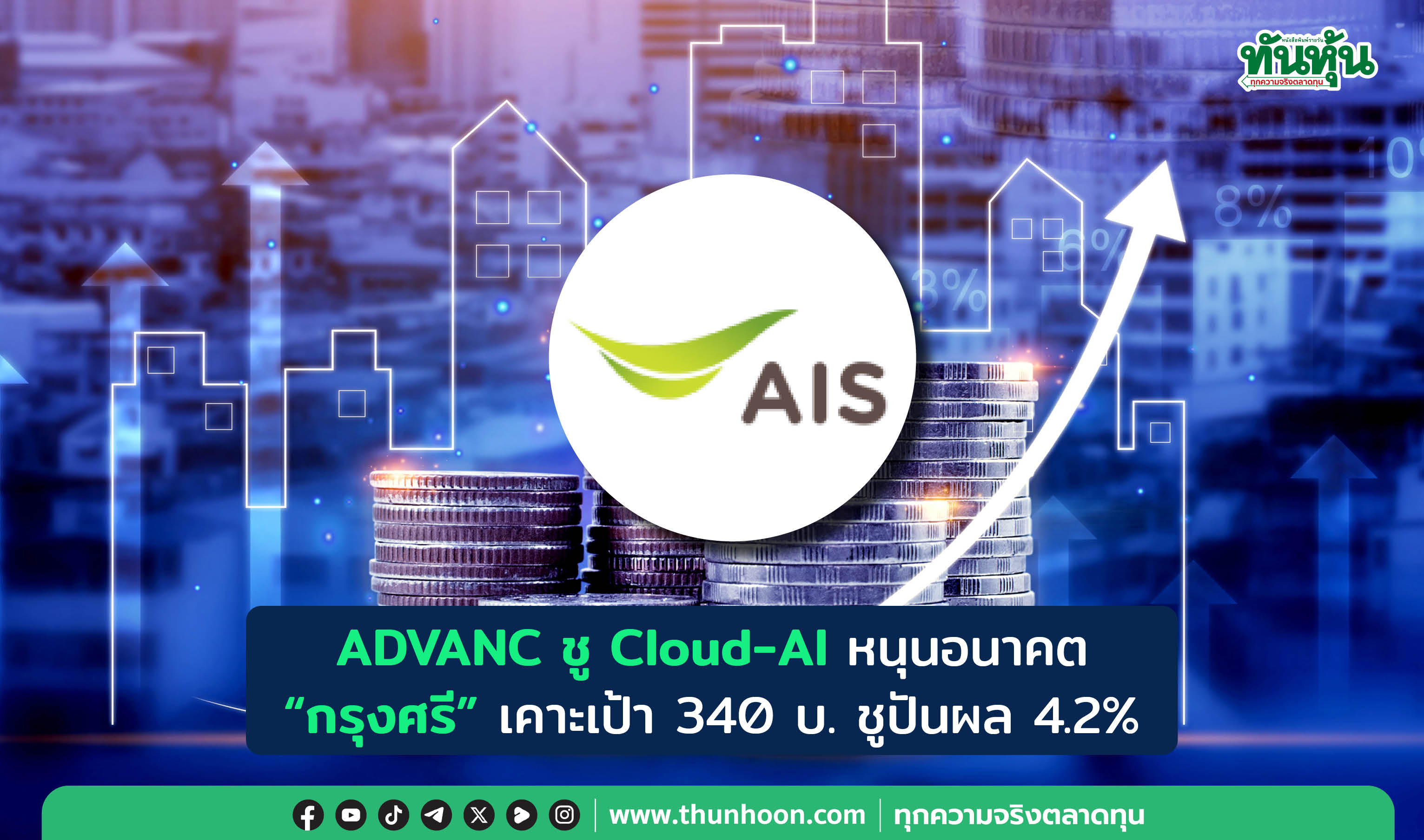 ADVANC ชู Cloud-AI หนุนอนาคต  "กรุงศรี" เคาะเป้า 340 บ. ชูปันผล 4.2%